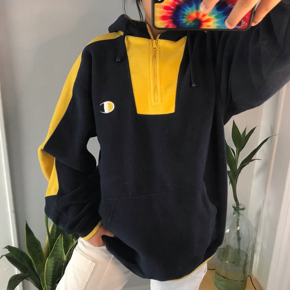 vintage champion fleece zip sweatshirt hoodie !
